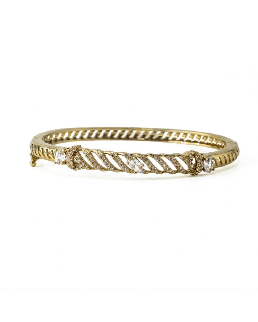 Metallic bracelet on a white background
