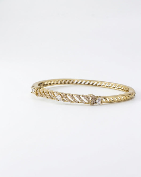 Metallic bracelet on a white background