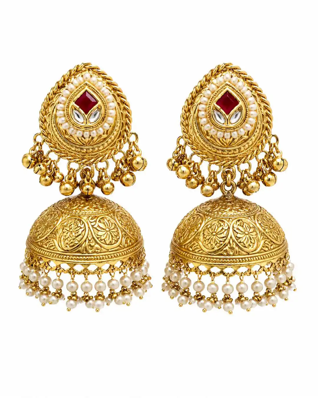 Classic Golden Jhumki Earrings