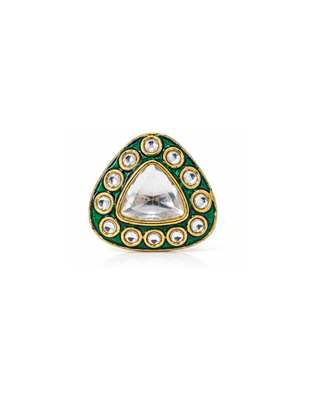 Kundan Triangular Statement Ring