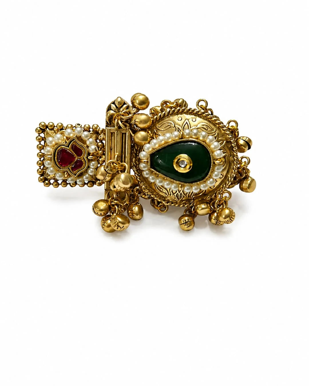 Kashmiri Emerald Green Statement Ring