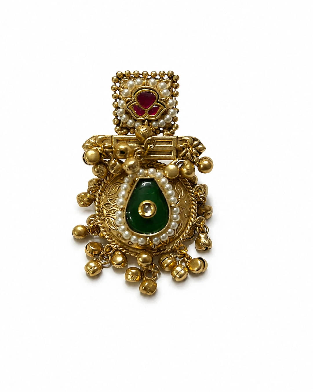 Kashmiri Emerald Green Statement Ring