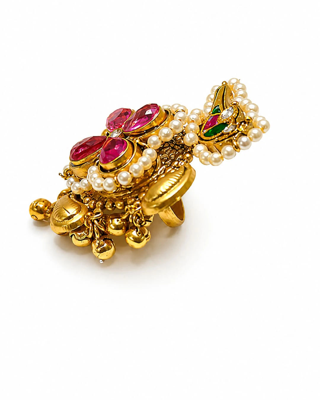 Kashmiri Bird Motif Statement Ring