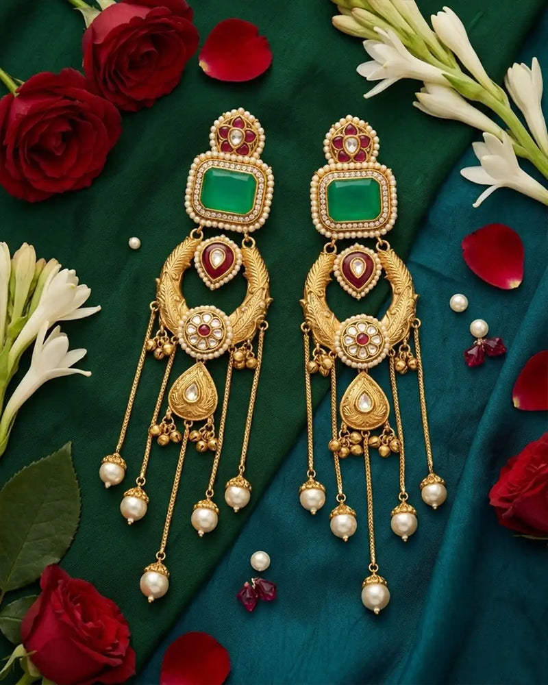 Mint Green Kashmiri Earrings