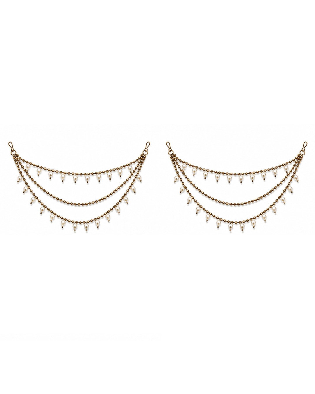 beaded pearl ear chains 