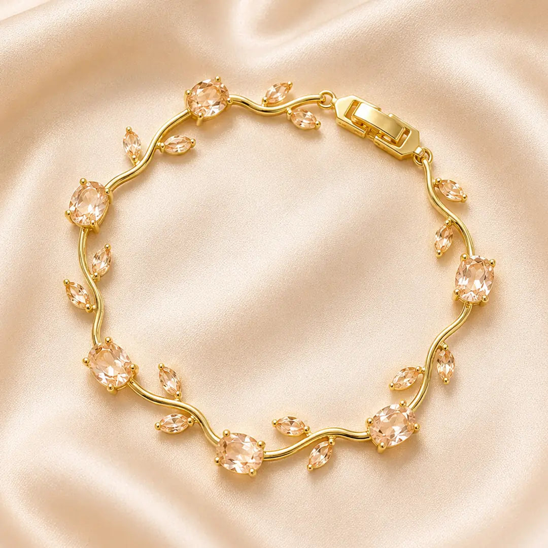 Peach Floral Tulip Bracelet