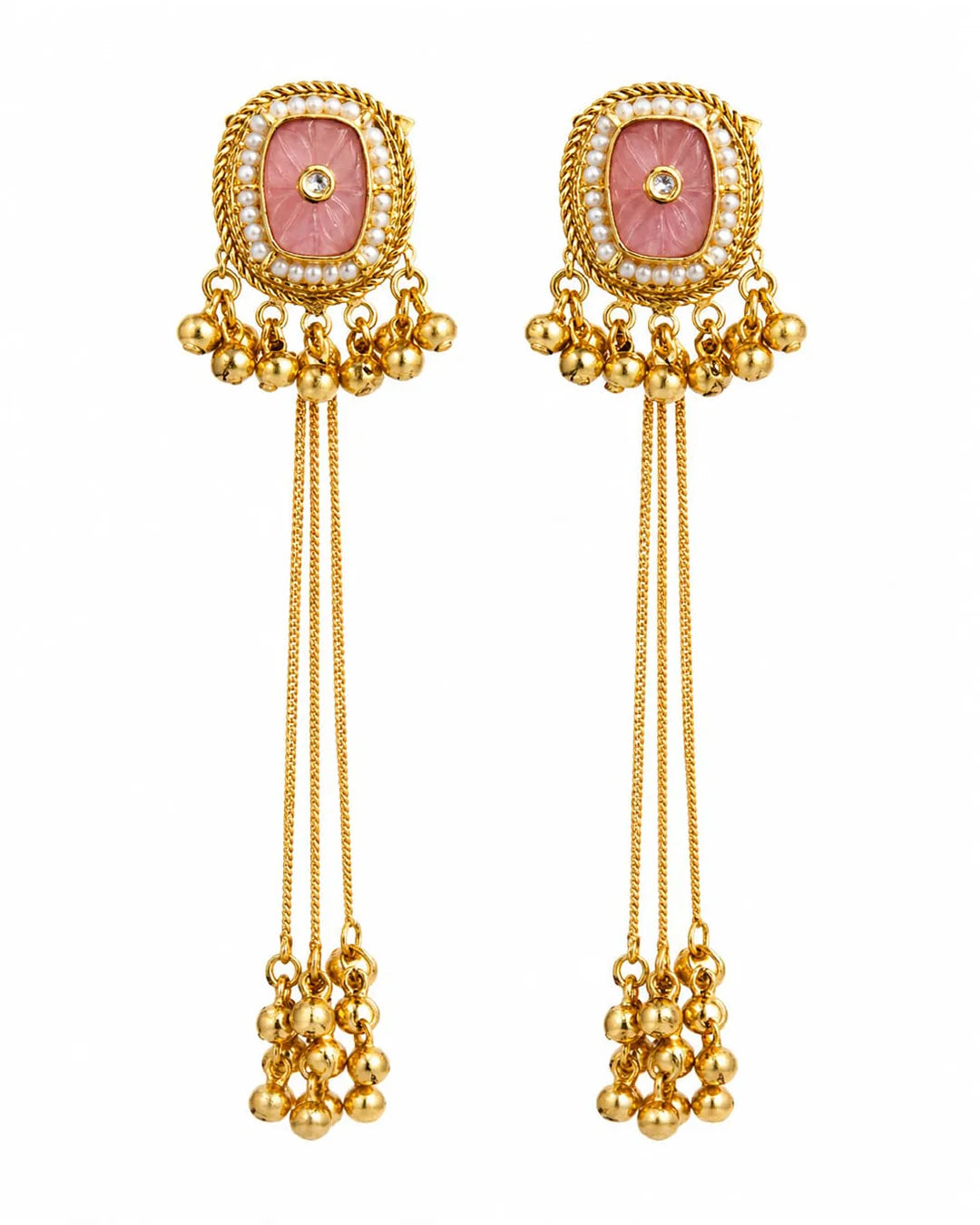 Pastel Pink Kashmiri Earrings